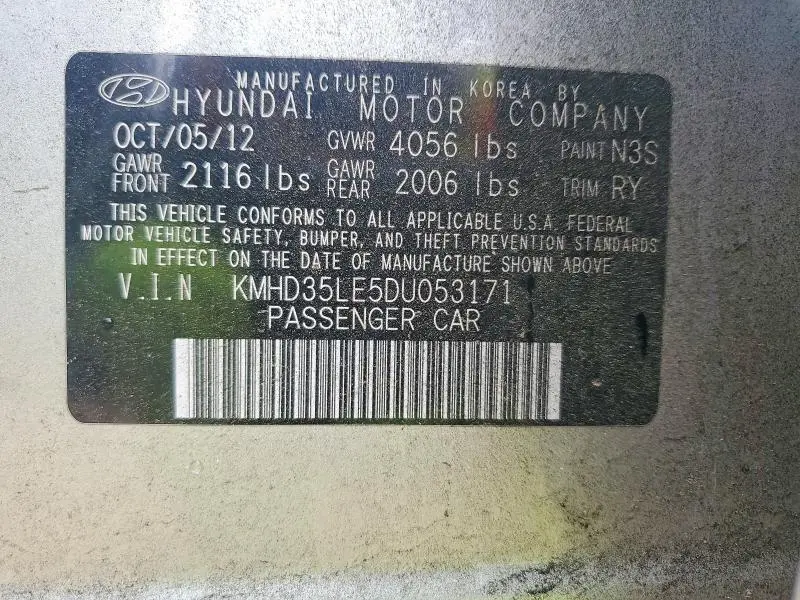 2013 HYUNDAI ELANTRA GT   