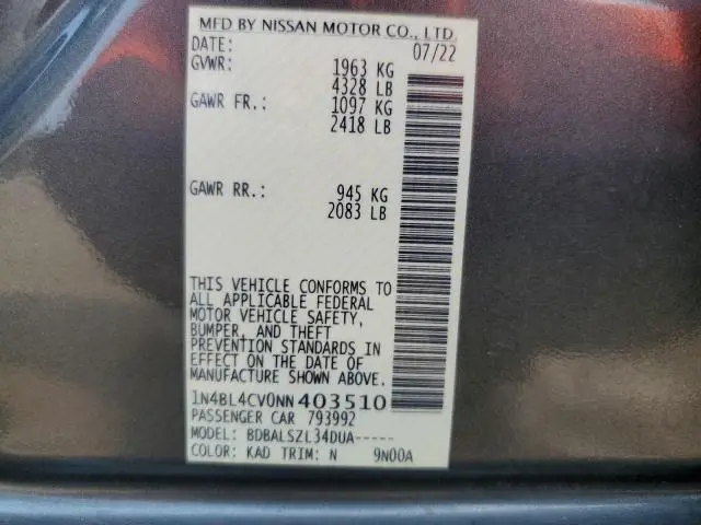 2022 NISSAN ALTIMA SR  