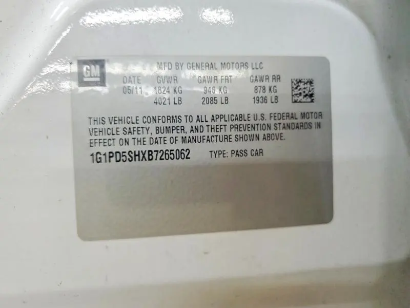 2011 CHEVROLET CRUZE LS  