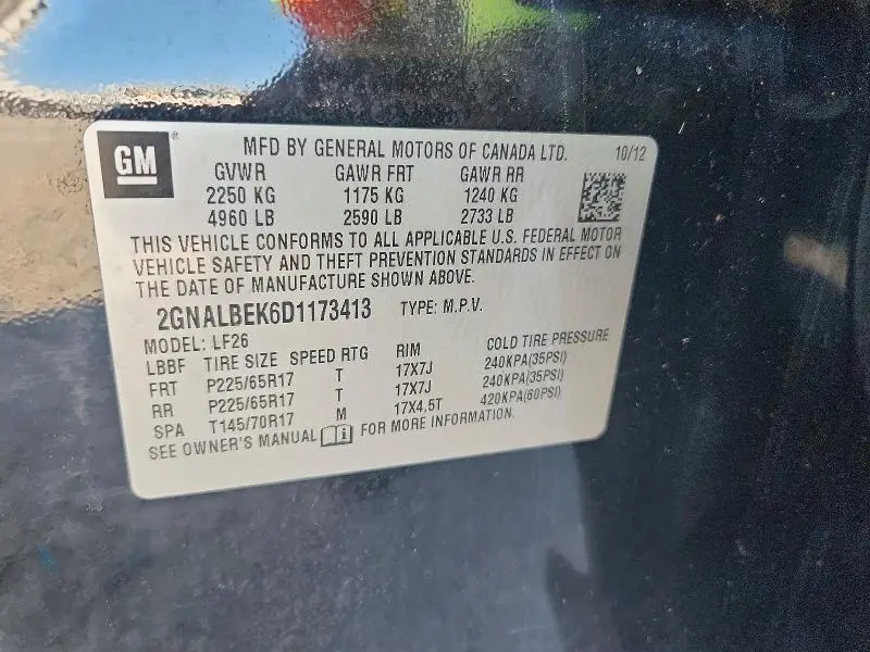 2013 CHEVROLET EQUINOX LS  