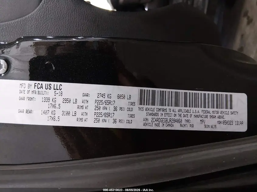 2018 DODGE GRAND CARAVAN GT