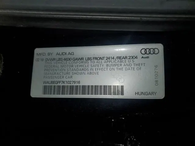 2019 AUDI A3 PREMIUM  