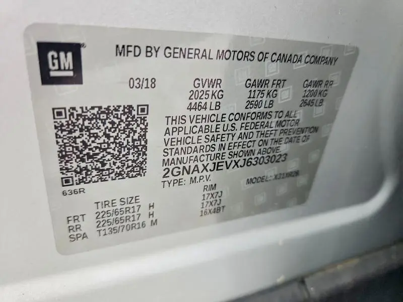 2018 CHEVROLET EQUINOX LT  