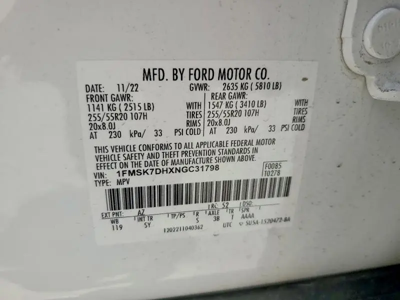 2022 FORD EXPLORER XLT  