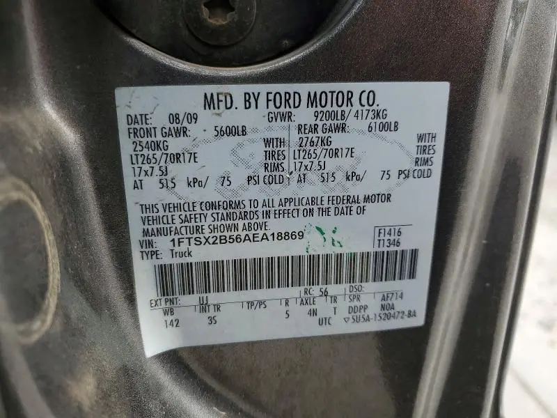 2010 FORD F250 SUPER DUTY  