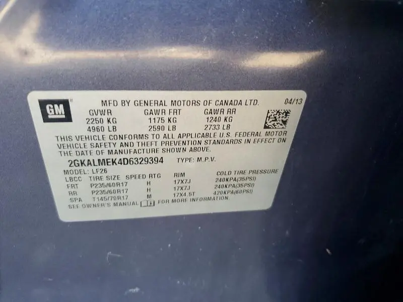 2013 GMC TERRAIN SLE  