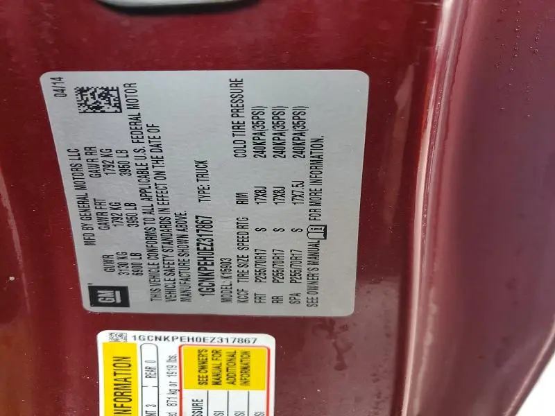 2014 CHEVROLET SILVERADO K1500  