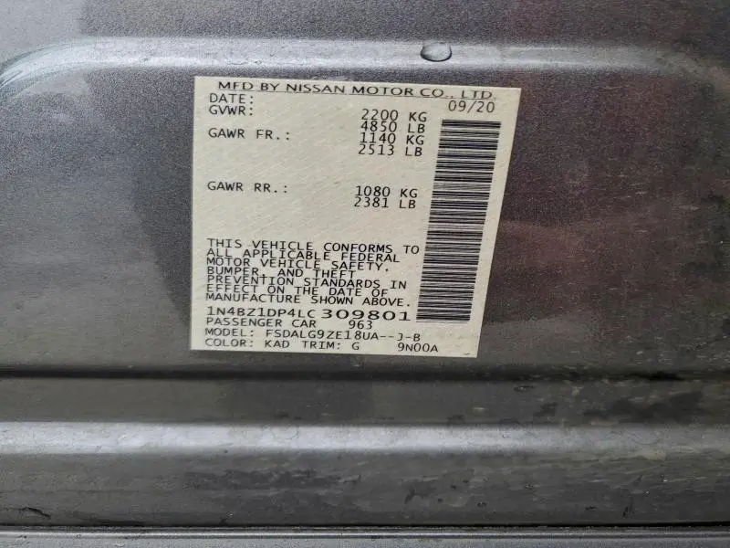 2020 NISSAN LEAF SL PLUS  