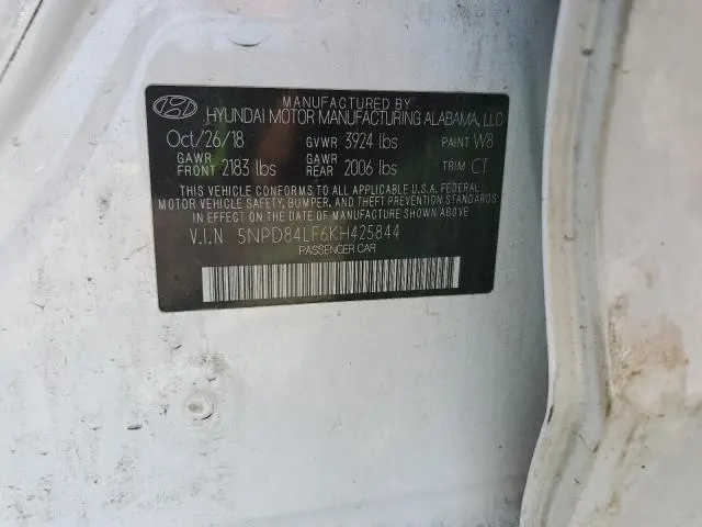 2019 HYUNDAI ELANTRA SEL  