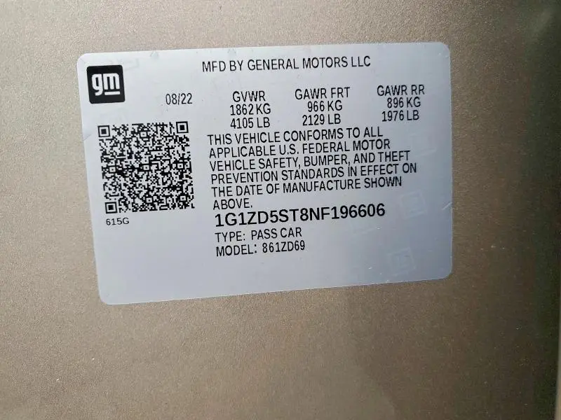 2022 CHEVROLET MALIBU LT  