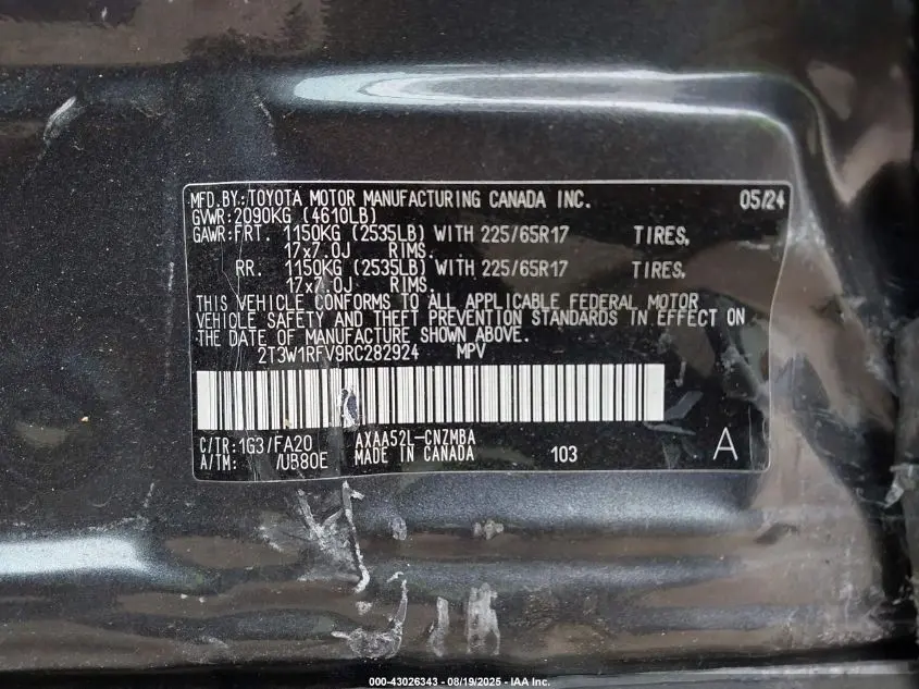 2024 TOYOTA RAV4 XLE