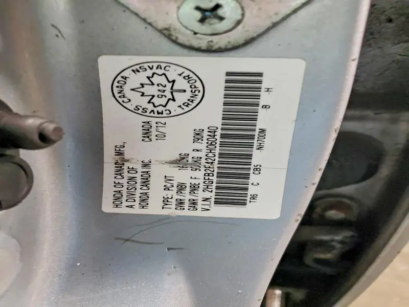2012 HONDA CIVIC LX  