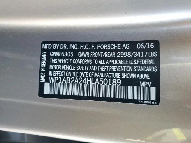 2017 PORSCHE CAYENNE S  