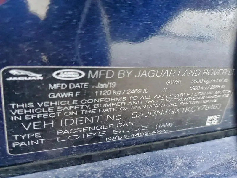 2019 JAGUAR XF PORTFOLIO  