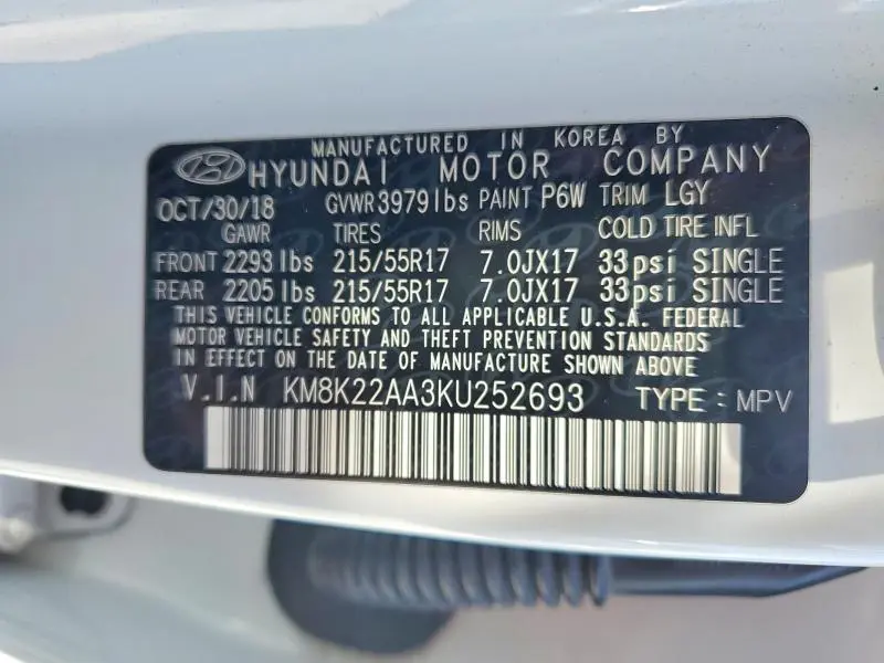 2019 HYUNDAI KONA SEL  