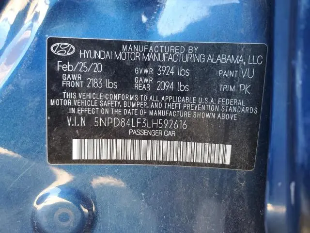 2020 HYUNDAI ELANTRA SEL  