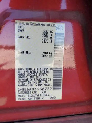 2015 NISSAN ALTIMA 3.5S  