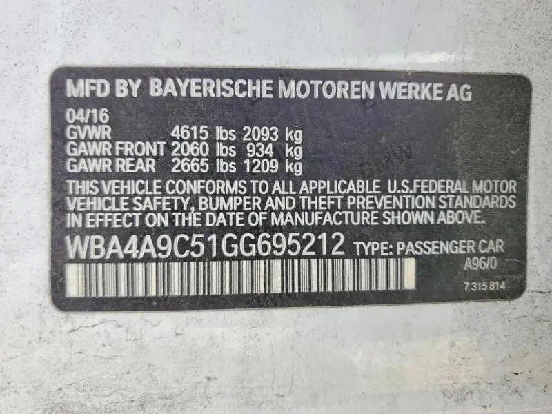 2016 BMW 428 I GRAN COUPE SULEV  