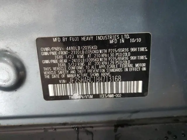 2011 SUBARU FORESTER 2.5X  