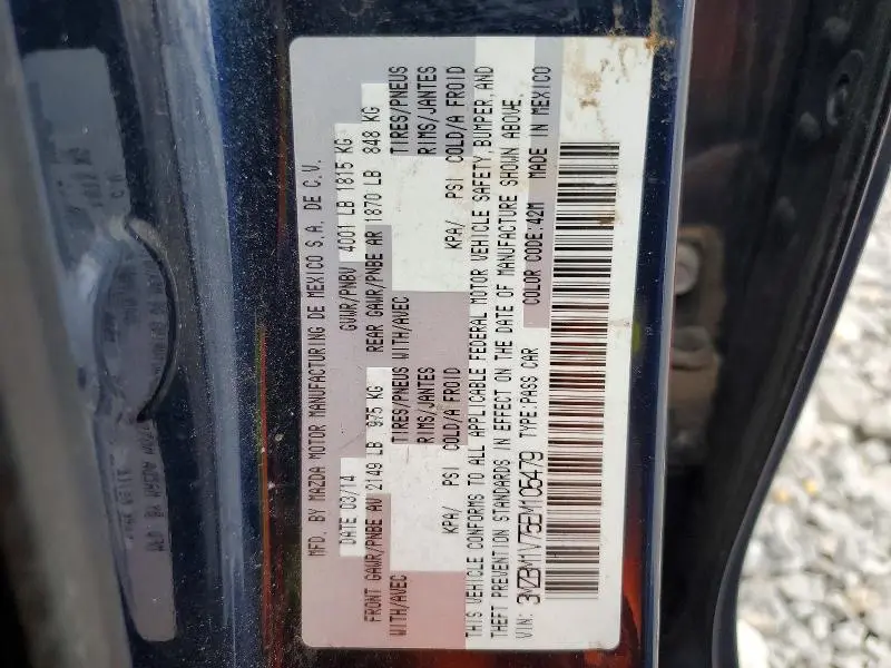 2014 MAZDA 3 TOURING  