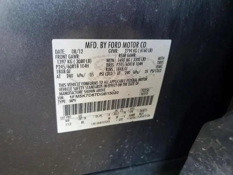2013 FORD EXPLORER XLT  