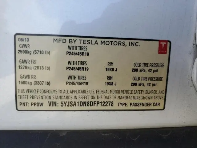 2013 TESLA MODEL S   