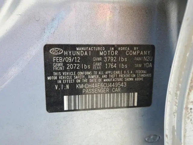 2012 HYUNDAI ELANTRA GLS  