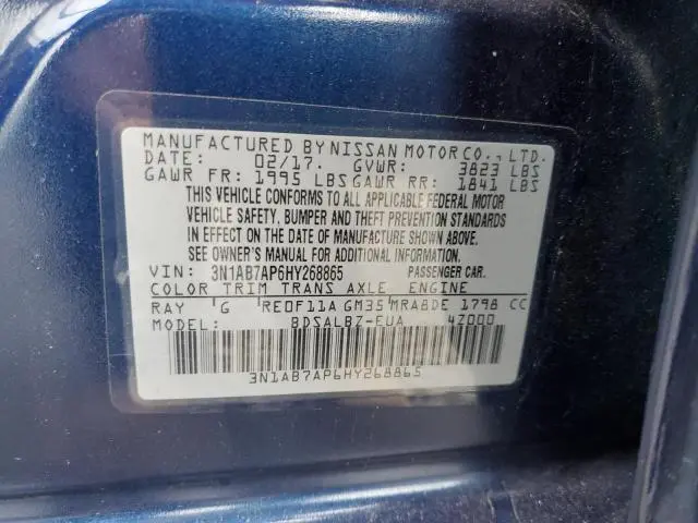 2017 NISSAN SENTRA S  