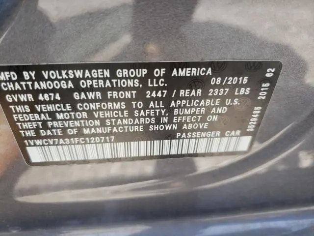 2015 VOLKSWAGEN PASSAT SEL