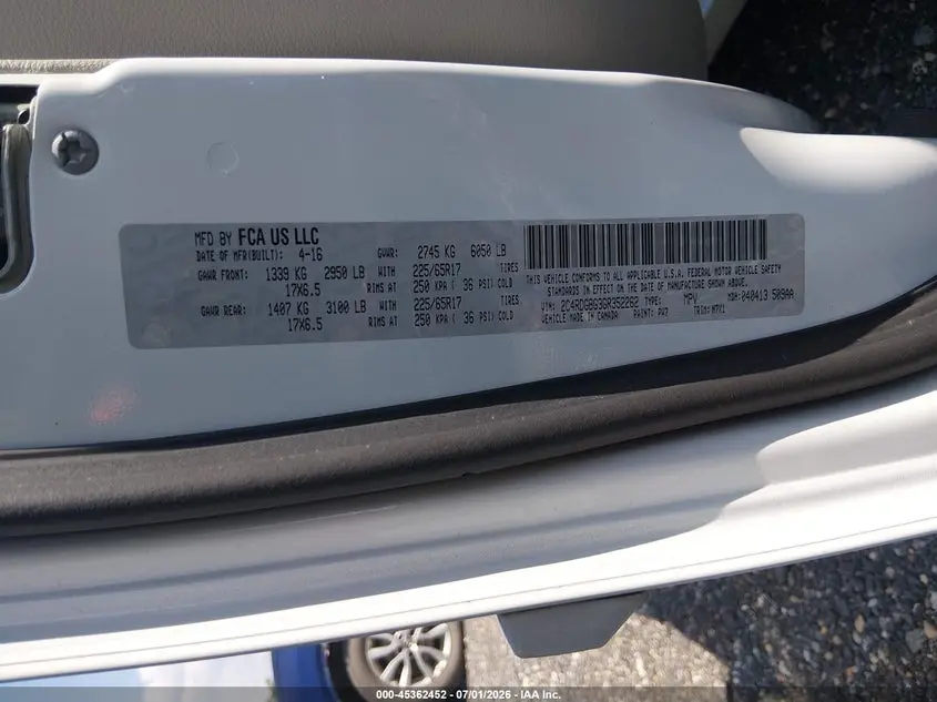 2016 DODGE GRAND CARAVAN SE PLUS