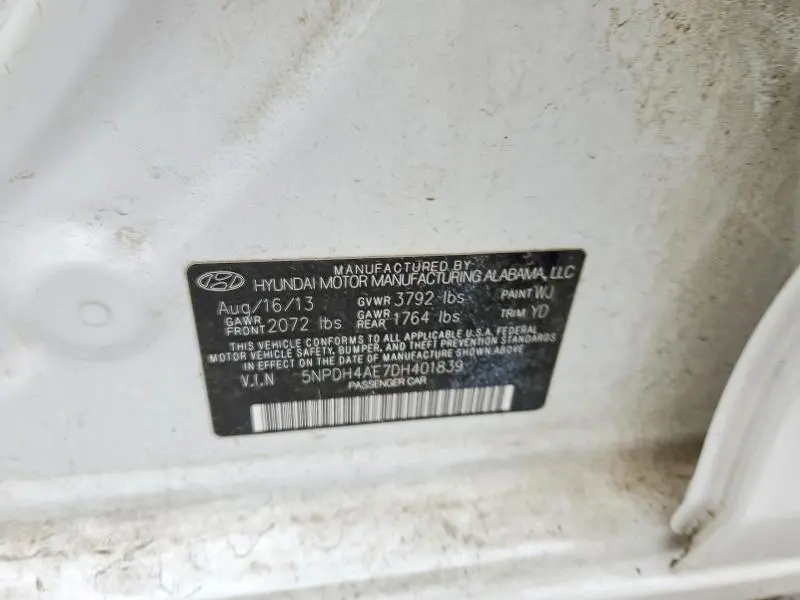 2013 HYUNDAI ELANTRA LIMITED  