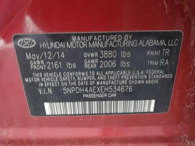 2014 HYUNDAI ELANTRA SE  