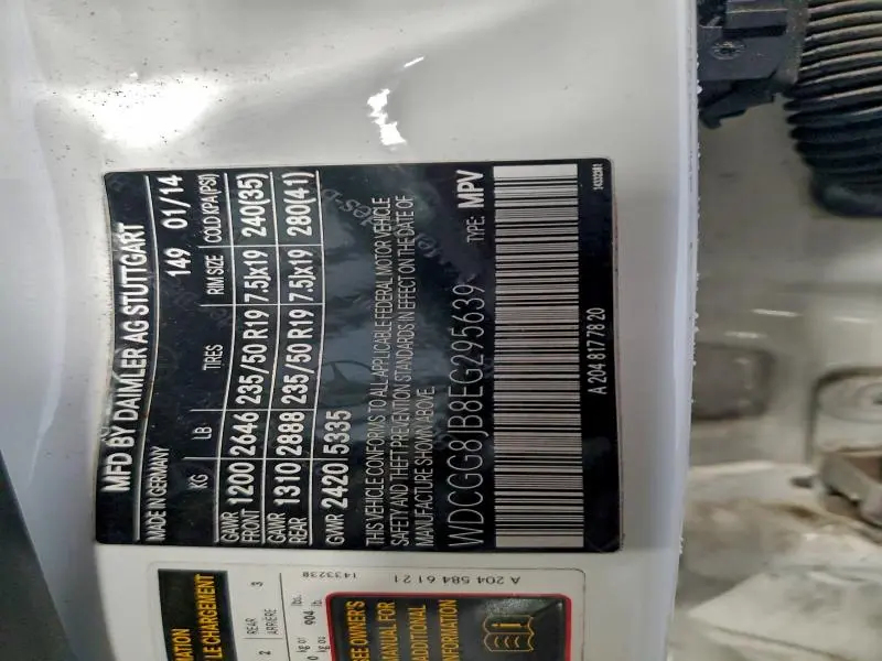 2014 MERCEDES-BENZ GLK 350 4MATIC  