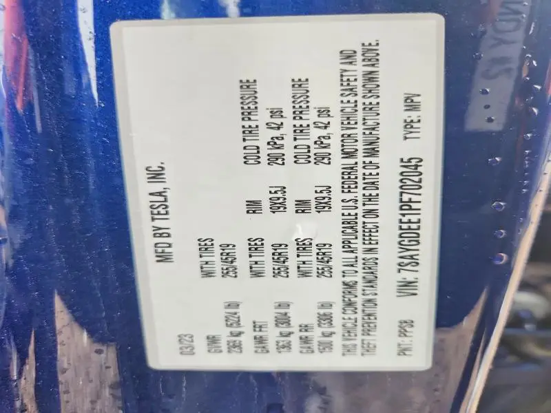 2023 TESLA MODEL Y   