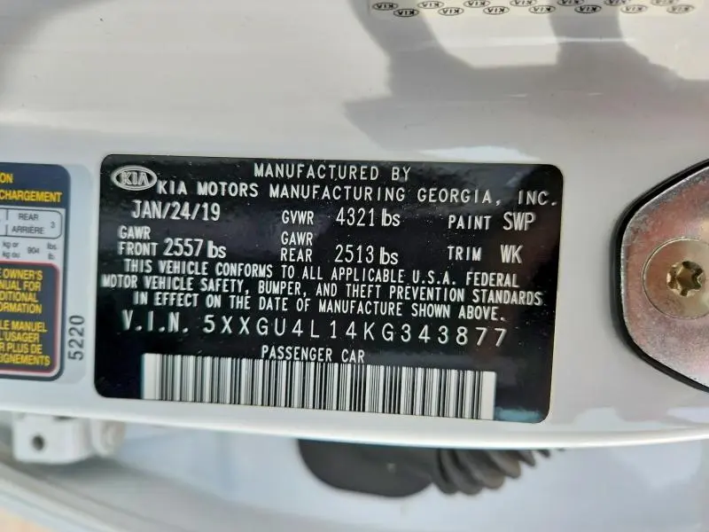 2019 KIA OPTIMA EX  