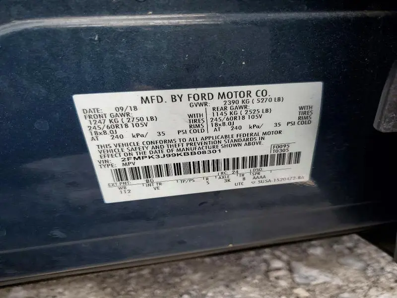 2019 FORD EDGE SEL  