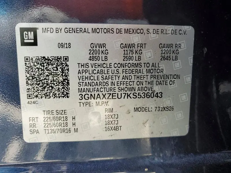 2019 CHEVROLET EQUINOX PREMIER  