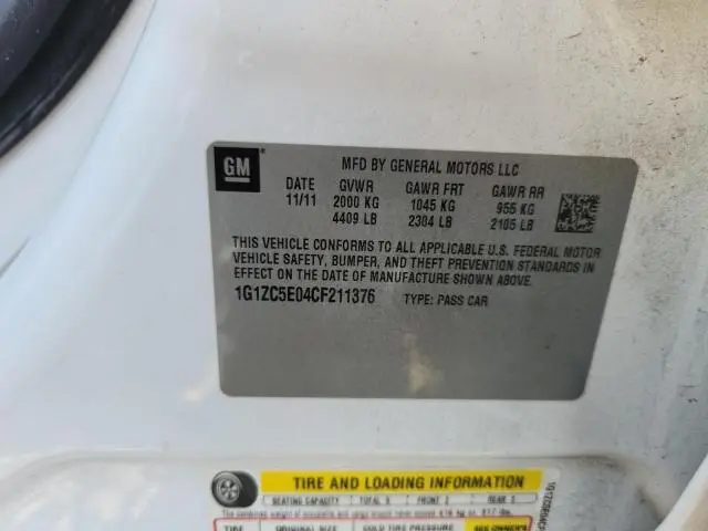 2012 CHEVROLET MALIBU 1LT  