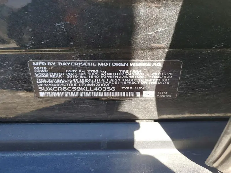2019 BMW X5 XDRIVE40I  