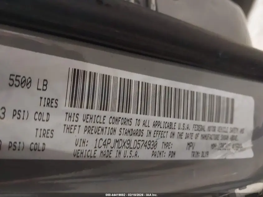 2020 JEEP CHEROKEE LIMITED 4X4