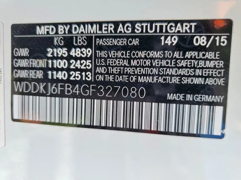 2016 MERCEDES-BENZ E 400  