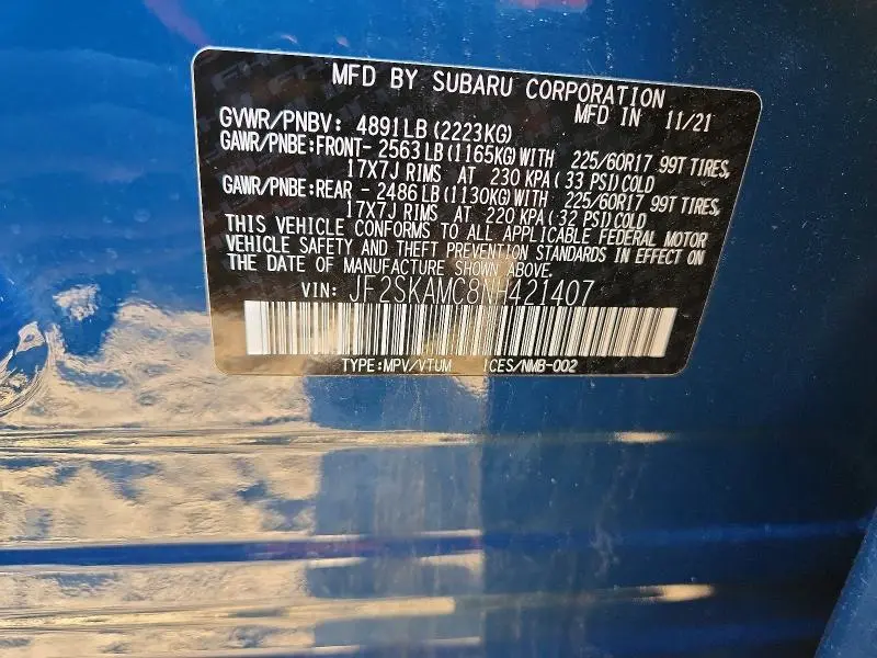 2022 SUBARU FORESTER WILDERNESS  