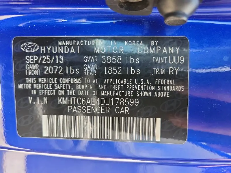 2013 HYUNDAI VELOSTER TURBO  