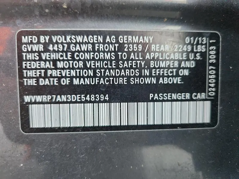 2013 VOLKSWAGEN CC LUXURY  