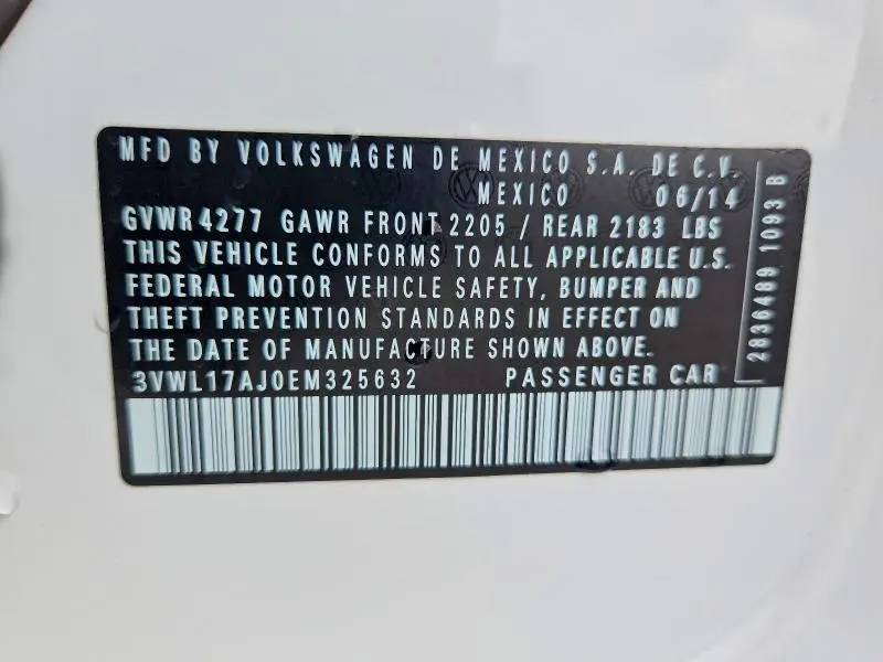 2014 VOLKSWAGEN JETTA SEL  