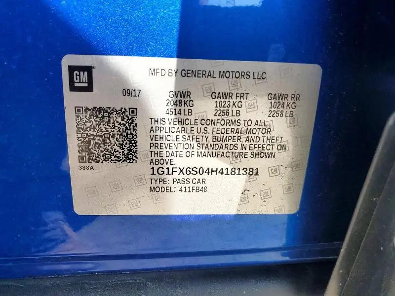 2017 CHEVROLET BOLT EV PREMIER  