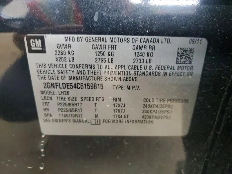 2012 CHEVROLET EQUINOX LT  