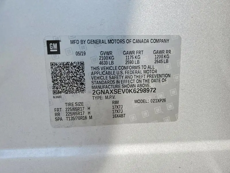 2019 CHEVROLET EQUINOX LS  