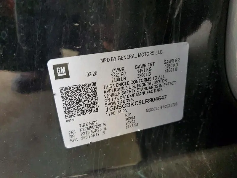 2020 CHEVROLET TAHOE C1500 LT  