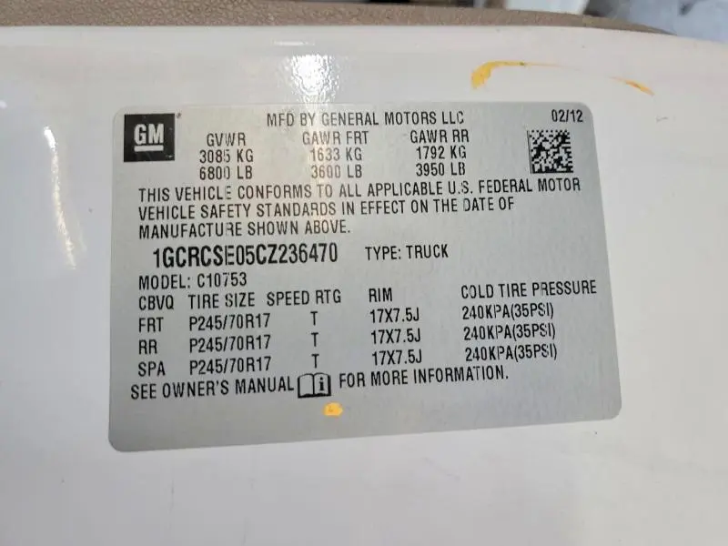 2012 CHEVROLET SILVERADO C1500 LT  